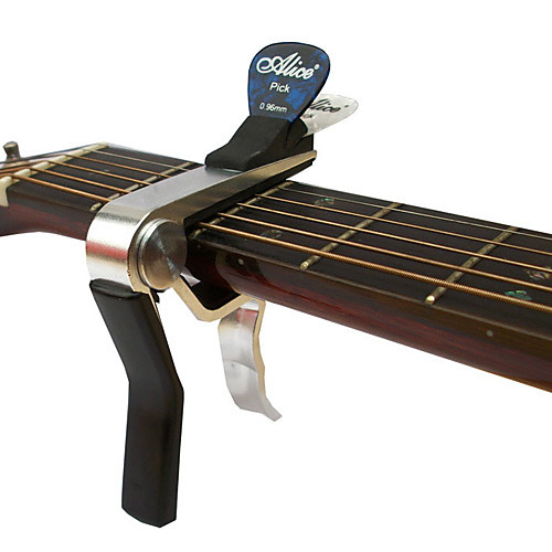 

High-end Guitar Capo, Precision Tuning Buzz-Free without Picks Clip,Electric Guitars,Ukulele,Mandolin,Banjo,Classical Guitar Accessories (Silver)