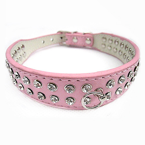 

Dog Collar PU Leather Black Red Blue Pink Orange