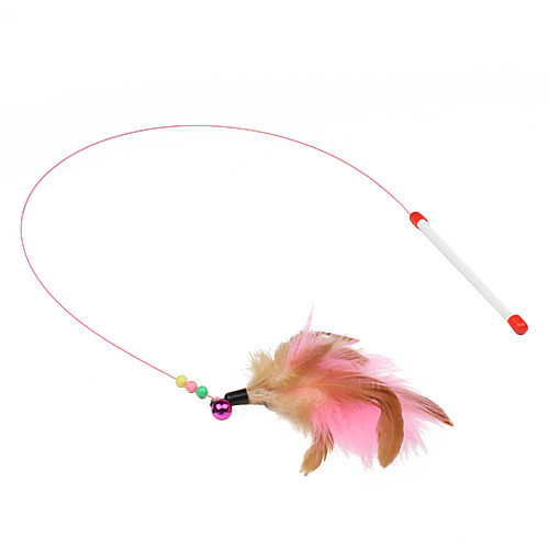 

Chew Toy Teaser Feather Toy Interactive Cat Toys Fun Cat Toys Cat Cat Toy Stick Plastic Gift Pet Toy Pet Play