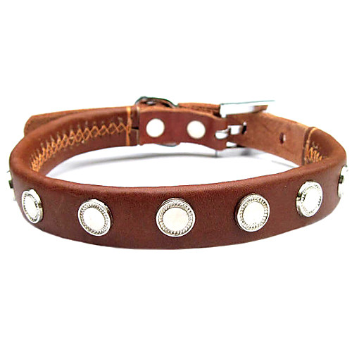 

Adjustable Oval-shaped Pattern Genuine Leather Dog Collar (38-48cm/15.18.9inch)