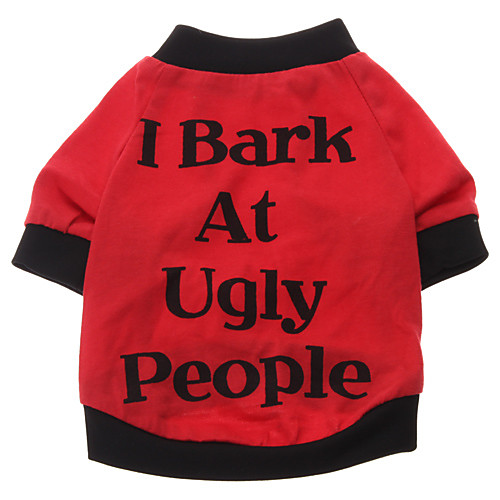 

Dog Shirt / T-Shirt Puppy Clothes Letter & Number Dog Clothes Puppy Clothes Dog Outfits Breathable Black Red Costume for Girl and Boy Dog Cotton XS S M L XL XXL