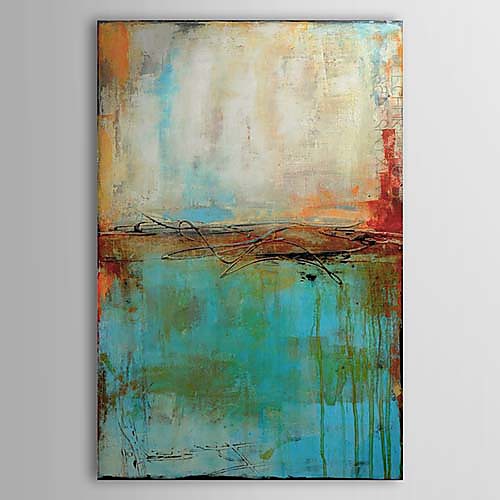 

Oil Painting Hand Painted Vertical Abstract Traditional Stretched Canvas