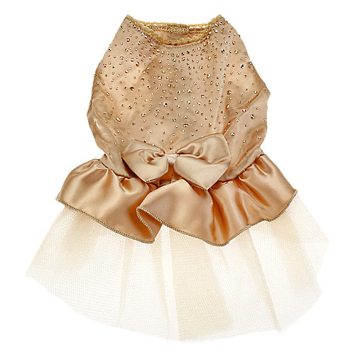 

Dog Dress Puppy Clothes Sequin Cosplay Dog Clothes Puppy Clothes Dog Outfits Gold Costume for Girl and Boy Dog Terylene XS S M L XL