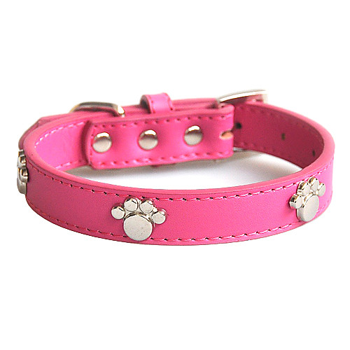 

Dog Collar Adjustable / Retractable Soft Footprint / Paw Genuine Leather Small Dog Medium Dog Large Dog Red Blue Pink Brown