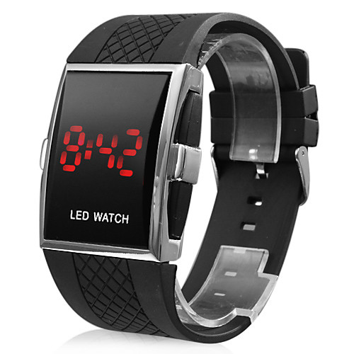 

Men's Wrist Watch Digital Watch Digital Rubber Black Calendar / date / day LED Digital Charm - White Black