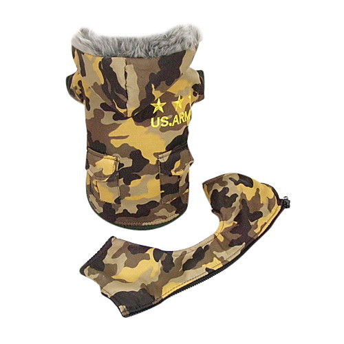 

Dog Coat Camo / Camouflage Outdoor Winter Dog Clothes Puppy Clothes Dog Outfits Yellow Green Costume for Girl and Boy Dog Terylene XS S M L XL