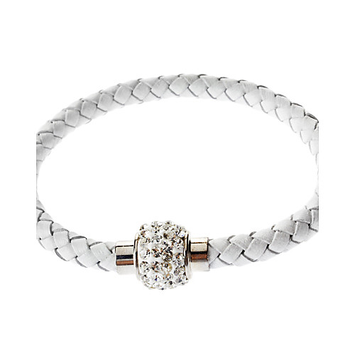 

Women's Charm Bracelet Wrap Bracelet Leather Bracelet Plaited Wrap woven Friends Ladies Basic Fashion everyday Leather Bracelet Jewelry Golden / Red / White For Party Casual Daily Sports / Rhinestone
