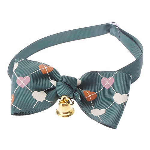 

Cat Dog Collar Bow Tie With Bell Nylon Red Pink