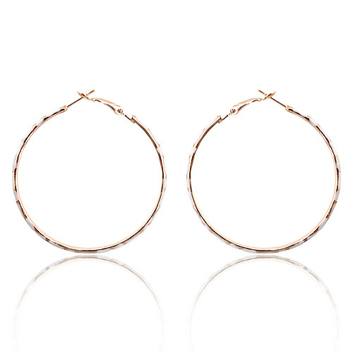 

Women's Hoop Earrings Gold Plated Earrings Jewelry White / Black For Party Daily Casual