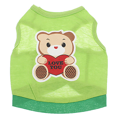 

Dog Shirt / T-Shirt Puppy Clothes Cartoon Dog Clothes Puppy Clothes Dog Outfits Breathable Green Costume for Girl and Boy Dog Cotton XXS XS S M L