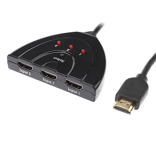 

yongwei hdmi v1.4 мужчина до 3 x hdmi v1.4 женский переключатель черный