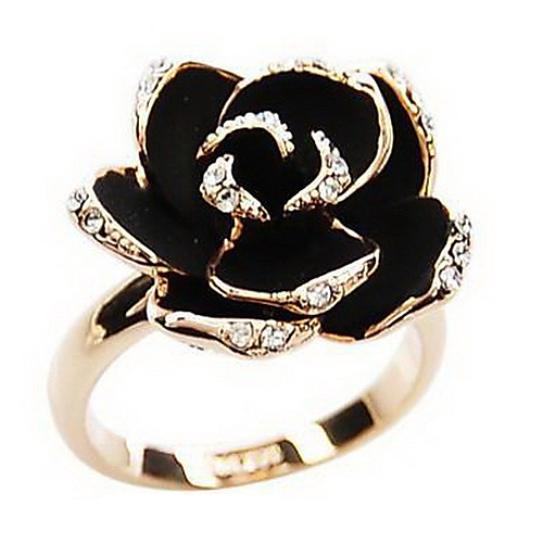 

Band Ring Artisan Golden Silver Rhinestone Alloy Roses Flower Ladies Vintage European One Size / Women's / Statement Ring