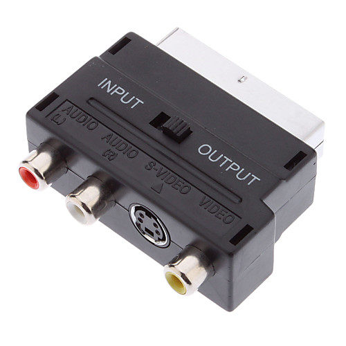 

yongwei scart 21-контактный сабвуфер для s-video 3 rca женский адаптер черный