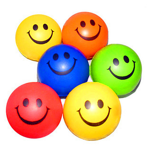 

Happy Face Patterned Stress Reliever Rubber Balls(Random Color)