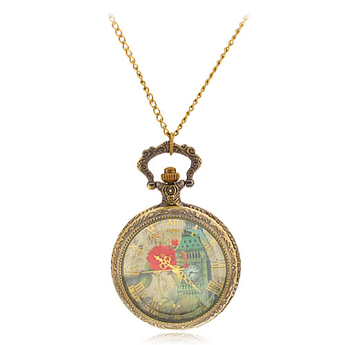 

Women's Pocket Watch Necklace Watch Quartz Bronze Casual Watch Ladies Charm