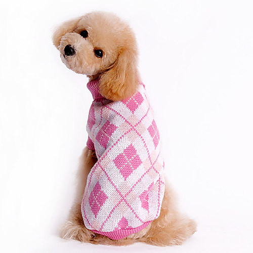 

Dog Sweater Puppy Clothes Plaid / Check Winter Dog Clothes Puppy Clothes Dog Outfits Blue Pink Costume for Girl and Boy Dog Woolen XS S M L XL