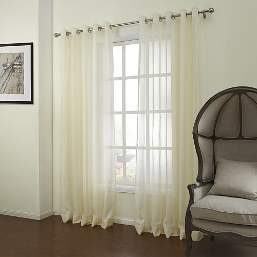 

Custom Made Sheer Sheer Curtains Shades Two Panels / Jacquard / Bedroom