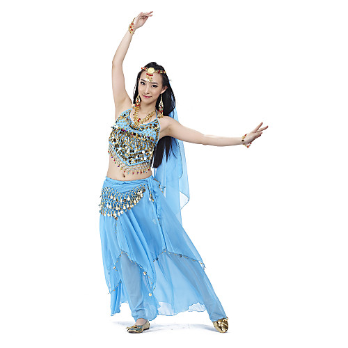 

Belly Dance Top Coin Beading Sequin Women's Training Sleeveless Chiffon / Performance
