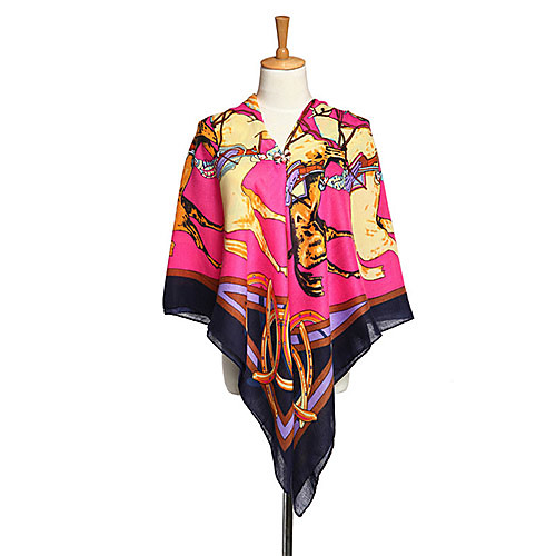 

Lafusoku Women'S Grain Cotton Square Fuchsia Scarf 114020B