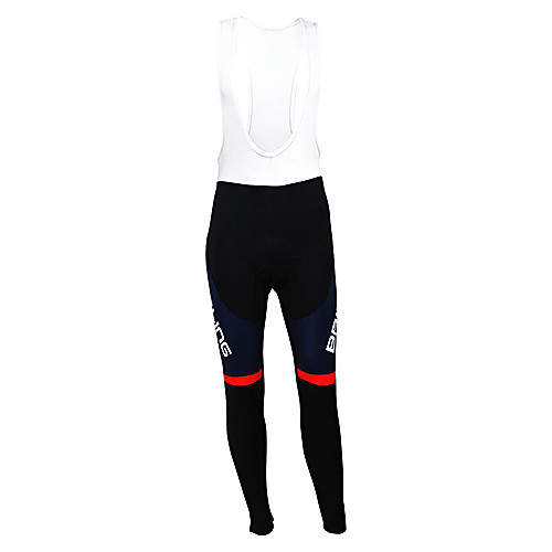 

Malciklo Men's Cycling Bib Tights Winter Fleece Polyester Black British Champion National Flag Bike Tights Bottoms Mountain Bike MTB Road Bike Cycling Thermal / Warm Fleece Lining Breathable Sports