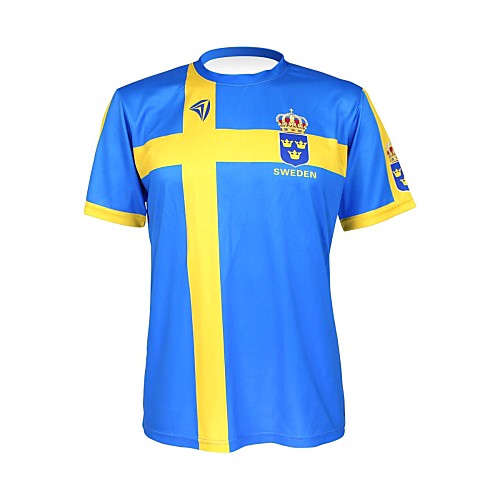 

Women's Men's Short Sleeve Cycling Jersey Summer Polyester Sweden Champion National Flag Bike Tee Tshirt Jersey Top Mountain Bike MTB Road Bike Cycling Ultraviolet Resistant Quick Dry Breathable
