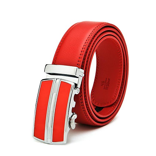 

Men's Buckle Leather Alloy Belt Solid Colored