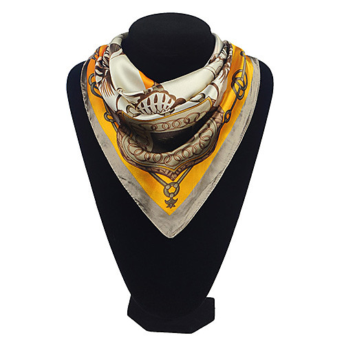 

Lafusoku Women'S Square Slik Mustard Scarf 110020B