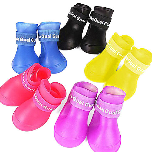 

Dog Boots / Shoes Waterproof Rain Boots Solid Colored For Pets Rubber Black