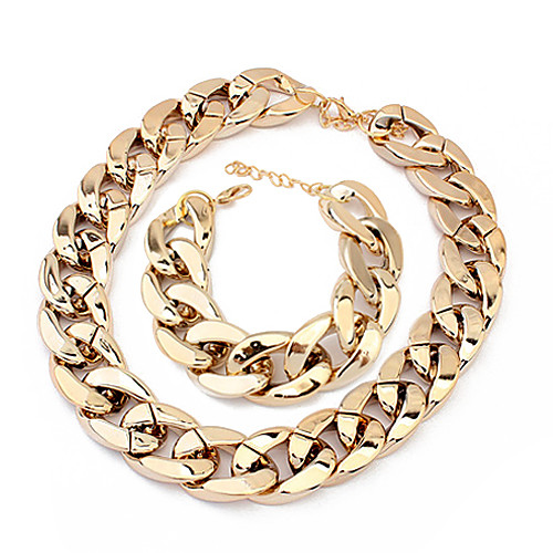 

Women's Jewelry Set Ladies European Fashion Silver Plated Earrings Jewelry Golden / Black / Silver For Party Special Occasion Anniversary Birthday Gift Daily / Necklace / Bracelets & Bangles