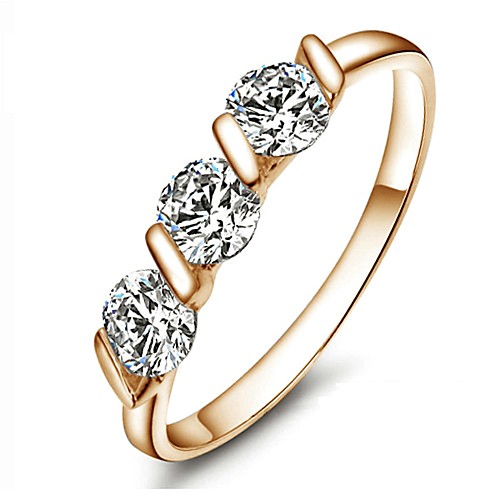 

Statement Ring Synthetic Diamond Round Cut Gold Gold Plated Ladies Fashion Bridal 6 7 8 9 / Women's / Crystal