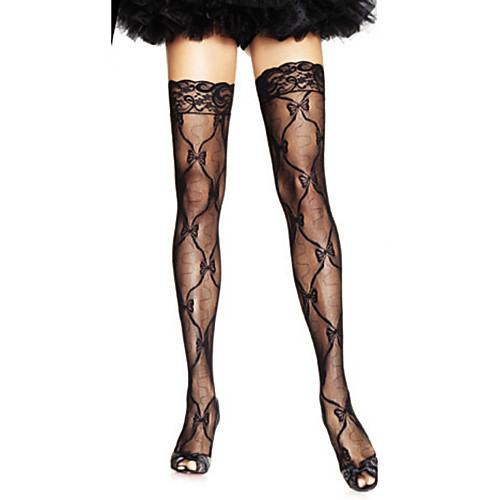 

Women's Socks Jacquard Lace Stockings Thin Thin Black