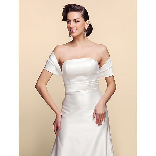 

Short Sleeve Shrugs Satin Wedding / Party Evening Wedding Wraps With