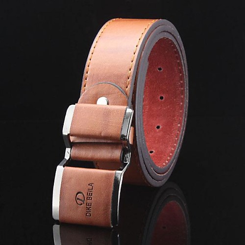 

Men's Buckle Leather Alloy Belt Solid Colored