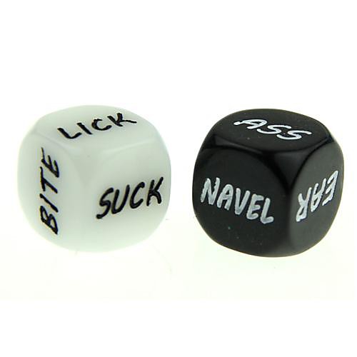 Spoof Fun Dice Polyhedral Dice Set Romantic Plastic 2 pcs Adults' Coup...