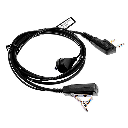 

PC Earphone w/ Clip for Intercom Walky Talky BF-5118 / TK-3207 More - Black Translucent