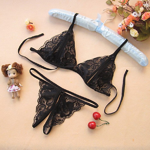 

Women's Bra & Panty Set Wireless Lace Bras Padless Triangle Cup Solid Colored Erotic Strap Red / Lace Lingerie / Matching Bralettes