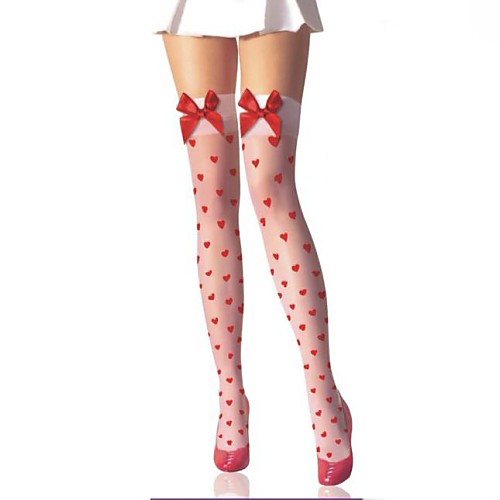 

Women's Socks Polka Dot Stockings Thin Christmas White / Erotic