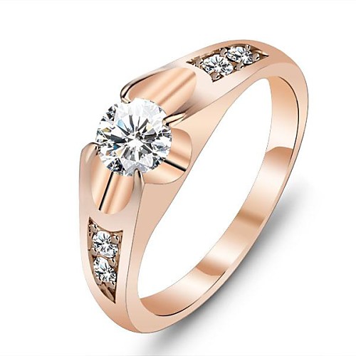 

Band Ring Diamond Solitaire Gold Rose Gold Cubic Zirconia Gold Plated Love Ladies Unique Design 6 7 8 9 / Women's / Statement Ring
