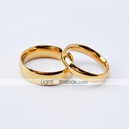 

Women's Couple Rings Band Ring Black Golden Titanium Steel Gold Plated Round Ladies Simple Simple Style Wedding Anniversary Jewelry Classic Love Friendship