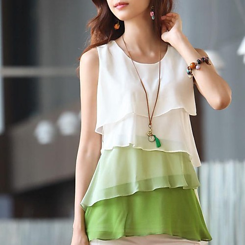 

Women's Plus Size Blouse Shirt Patchwork Patchwork Round Neck Casual Streetwear Tops Yellow Green Light gray