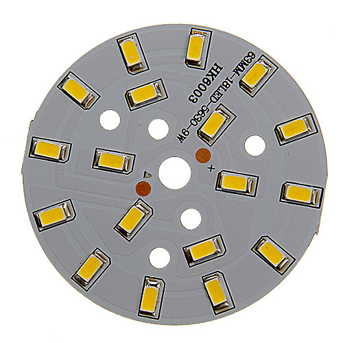 

1PC 9W 500-550LM 18 x 5730 SMD LEDs Patch LED Light Source Board Warm White Light 3000-3500 K Aluminum Substrate (DC21-24V, 300mA)