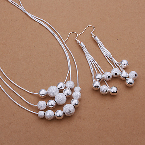 

Women's Drop Earrings Necklace Floating Ladies Basic Silver Plated Earrings Jewelry Silver For Party Daily Casual Office & Career