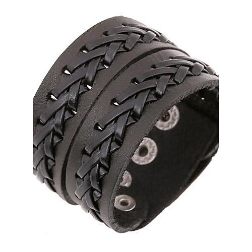 

Men's Leather Bracelet Braided woven Unique Design European Fashion Leather Bracelet Jewelry Black / Brown For Daily