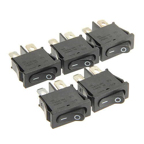 

Hongju Diy T85 2-Pin Rocker Boat Switch - Black Color (5 Pcs)