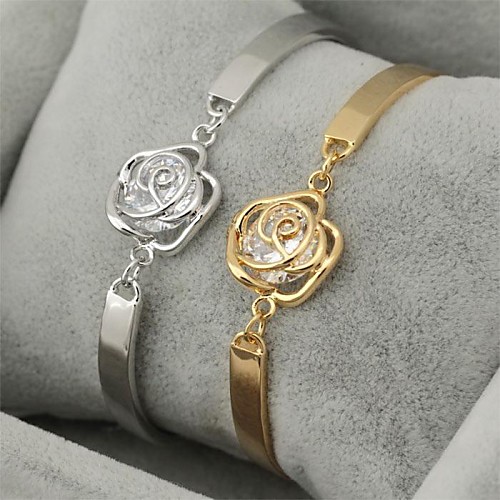 

Women's AAA Cubic Zirconia Bracelet Bangles Bracelet Ladies Fashion Zircon Bracelet Jewelry Silver / Golden For Wedding Party Special Occasion Birthday Gift Daily / Platinum Plated / Gold Plated