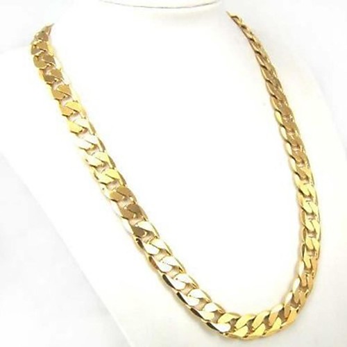 

Men's Chain Necklace Cuban Link Twisted Baht Chain Personalized Fashion Classic Streetwear Gold Plated Yellow Gold Gold Necklace Jewelry 1pc For Casual Daily Sports Valentine
