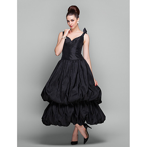 

TS Couture Cocktail Party / Prom / Holiday Dress - Vintage Inspired / 1950s Plus Size / Petite Ball Gown V-neck Ankle-length Taffeta withPick Up