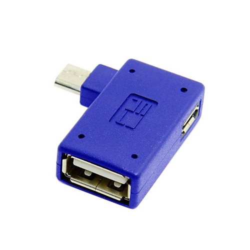 

прямоугольная 90 градусов микро USB OTG хост флэш-диск адаптер с микро мощности для галактики Примечание 3 S3 / S4 / i9500