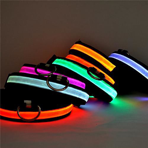 

Dog Collar Light Up Collar LED Lights Nylon White Yellow Red Blue Pink