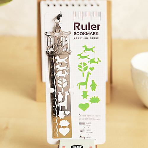 

Multi-Function Metal Hollow-out Drawing Ruler Bookmark(Trojan)